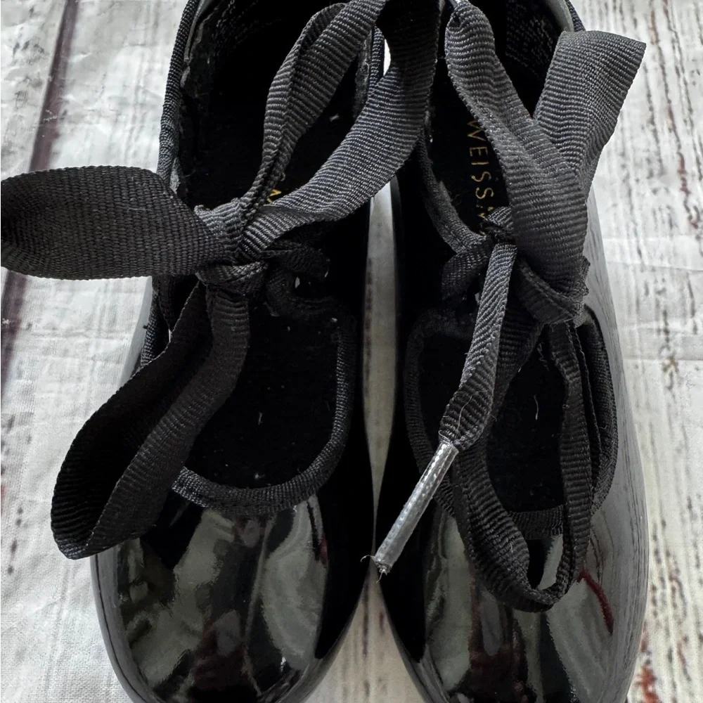 Weissman Black Patent Tap Shoes Size 8.5 Girls Dance Shoes